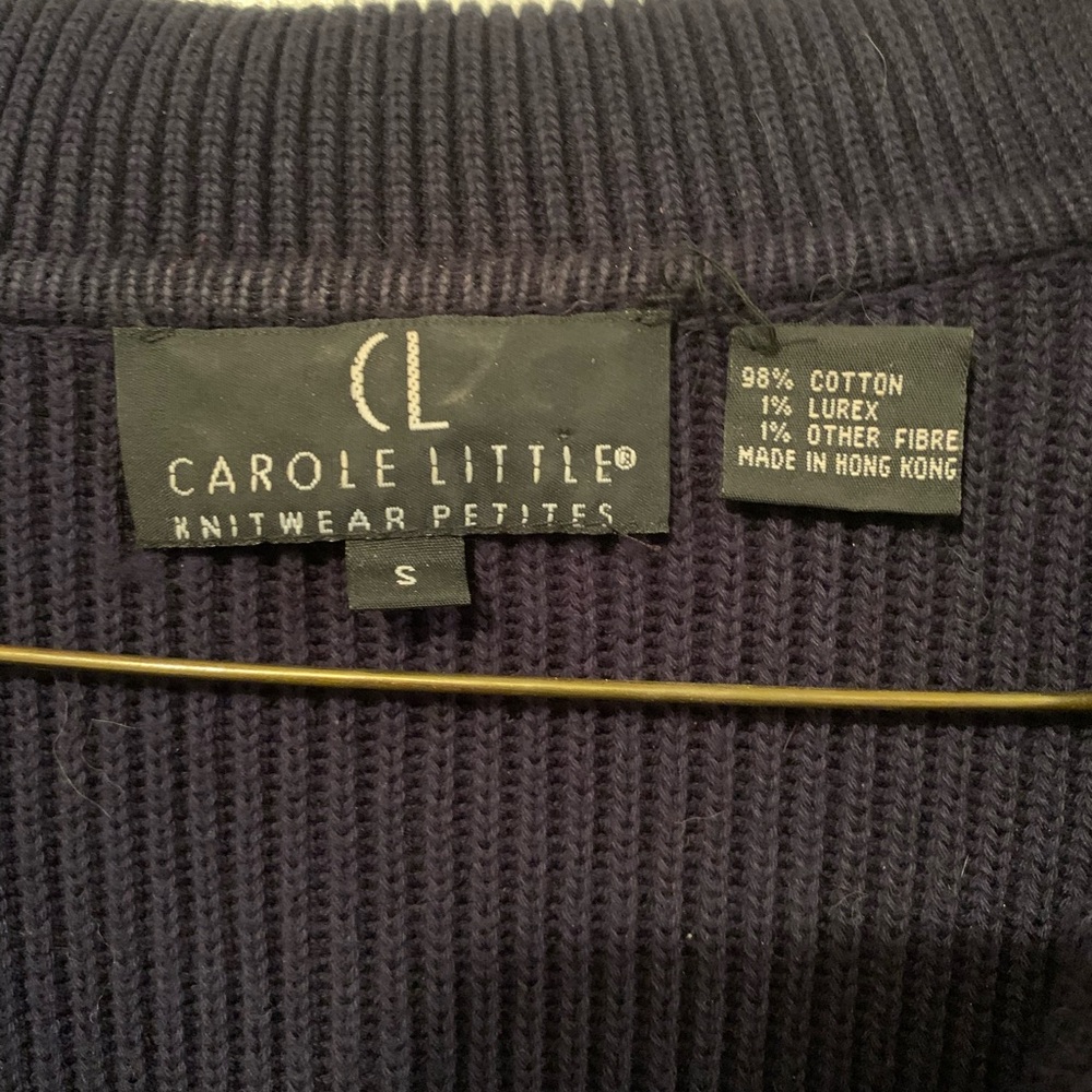 Navy Nautical Double-Breasted Cardigan with Star Accents - Picture 6 of 8